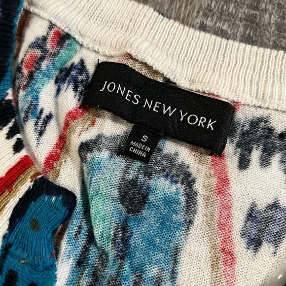 Jones New York Sport 90’s Retro Print 3/4 sleeve cardigan Business Casual - Picture 5 of 16
